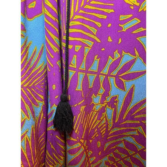 ASTR The Lable Women Large Muumuu Dress Cold Shoulder Tassels‎ Handkerchief Hem - Picture 11 of 11